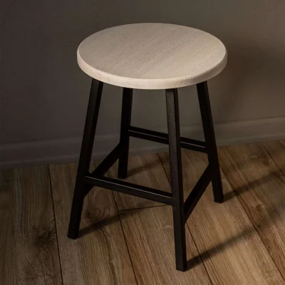 Табуреты круглые для кухни деревянные, комплект 2 шт, SMH-245 беленый дуб_8