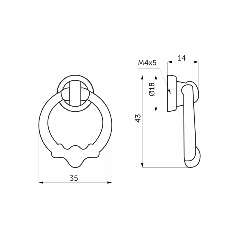 Ручка меб. кнопка мет. CIRCLE античная латунь (1 компл = 8 шт) AKS_preview_4