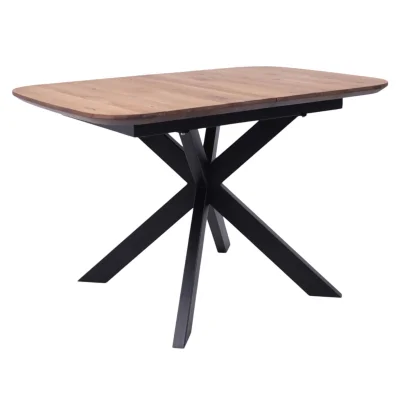 СТОЛЕШНИЦА раздвижная ВЕЙВ + ПОДСТОЛЬЕ КСЕ/Р-80 дуб натуральный/черный  (1200(1600)/800/750)_1