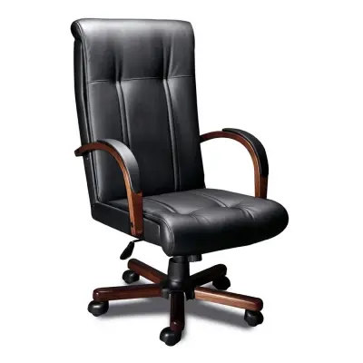 Кресло PARIS A Laguna (орех темный) кожа (черная), мультиблок фотография