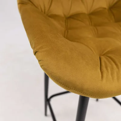 Стул AV 435, полубарный, горчичный бархат/черный_10