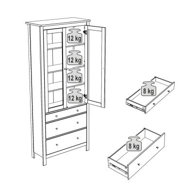 Шкаф с витриной САГА 90 МОРУ, белый/ясень (2.08.16.250.14 RU)_6