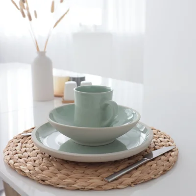 Блюдо глубокое STONE CLAY, керамика, светло-зеленый, d22*4,5см_4