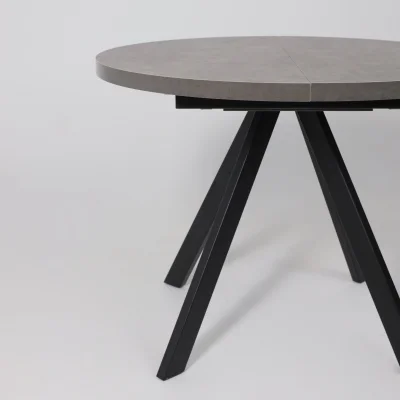 Стол RONDO М-100, круглый раздвижной 100(135), ДЫМЧАТАЯ КЕРАМИКА/Черный_17