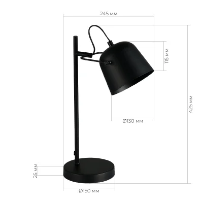 Прикроватная лампа Черный/Черный E27 1*40W BLANK_5