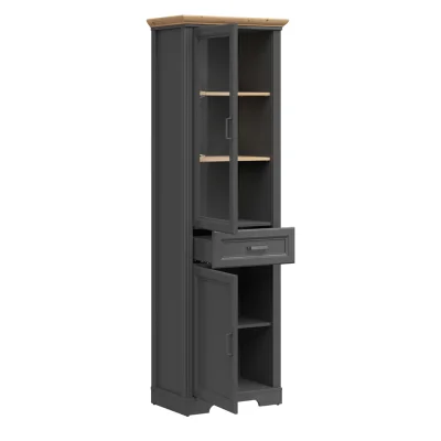 Н.м. "JASMIN" шкаф REG1W1D1S, к.Графит+Дуб артизан/ф.Графит_3