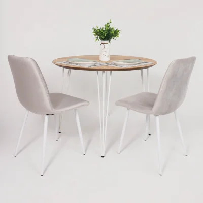 СТОЛЕШНИЦА ИБУ дуб натуральный  + ПОДСТОЛЬЕ КС-12 белый (d1000/750)_7