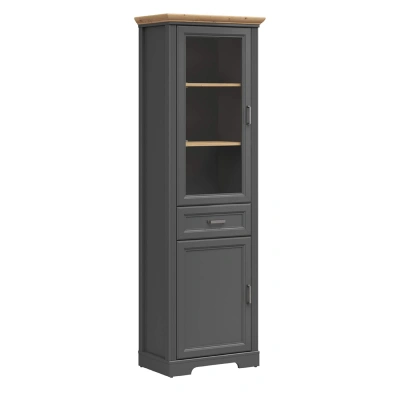 Н.м. "JASMIN" шкаф REG1W1D1S, к.Графит+Дуб артизан/ф.Графит фотография