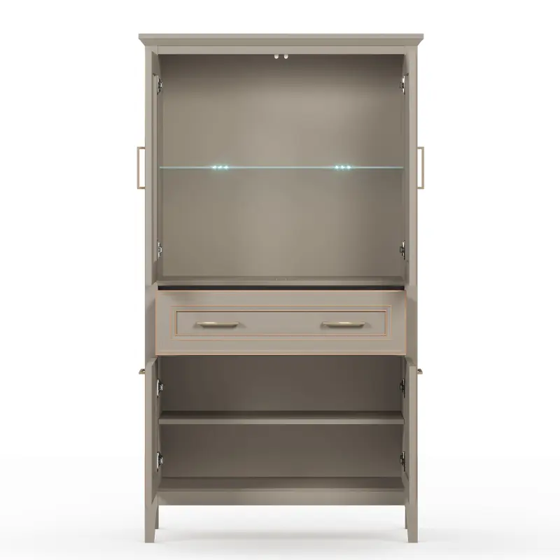 Н.м. "CLASSIC" шкаф REG2W2D1S/170 с подсветкой, к.Глиняный серый/ф.Глиняный серый_preview_4