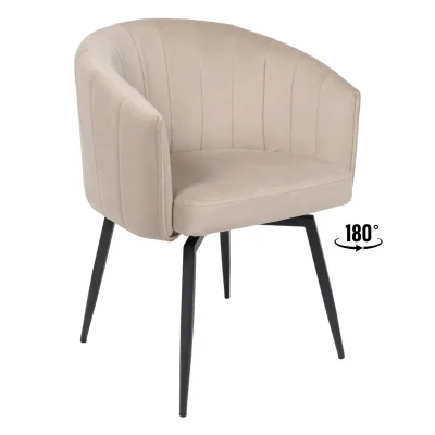 Кресло MELON, поворотное, бежевый велюр/черный_1
