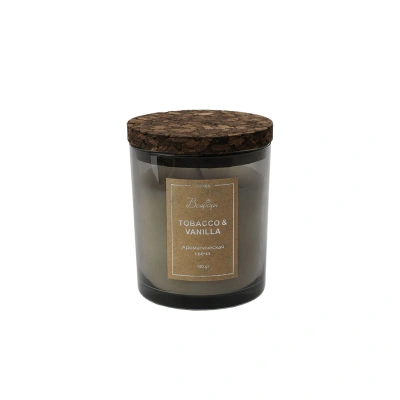 Ароматическая свеча TOBACCO & VANILLA в стекле, Д70 Ш70 В78 фотография