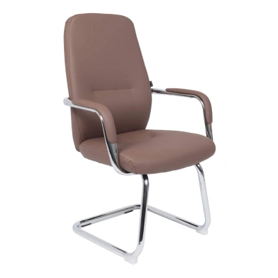 Стул VELLA, коричневая экокожа/хромированный металл фотография