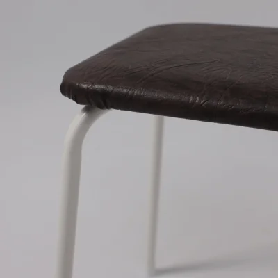 Табурет квадратный "Пенек крепкий 224", с ЛДСП,  коричневый/белый_4