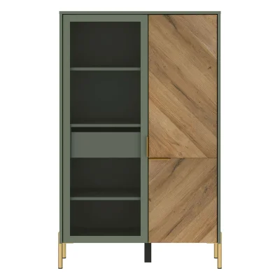 Н.м. "SIENA" шкаф REG1W1D/140, к.Дымчатый зеленый/ф.Дымчатый зеленый+Дуб вотан_2