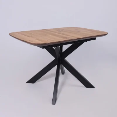 СТОЛЕШНИЦА раздвижная ВЕЙВ + ПОДСТОЛЬЕ КСЕ/Р-80 дуб натуральный/черный  (1200(1600)/800/750)_8