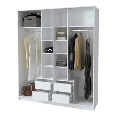 Шкаф КОНЦЕПТ КТ-Ш4(з), к.Белый/ф.Белый  (В2128хШ1800хГ547мм)_4