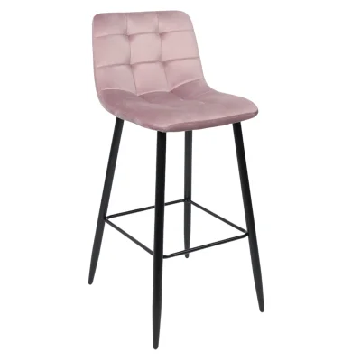 Стул STELLA, барный, пыльная роза велюр HLR25/черный фотография