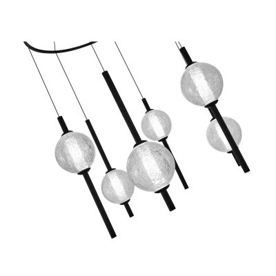 Светильник подвесной ST-Luce Черный/Прозрачное кракелированное стекло LED 6*8,5W 3000K PEEK_3