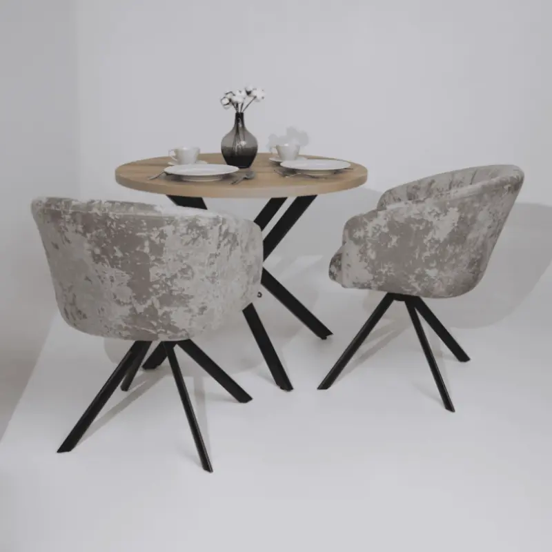 Стул SHELLY-R 360, m04 GREY BEIGE LUX\черный_preview_2