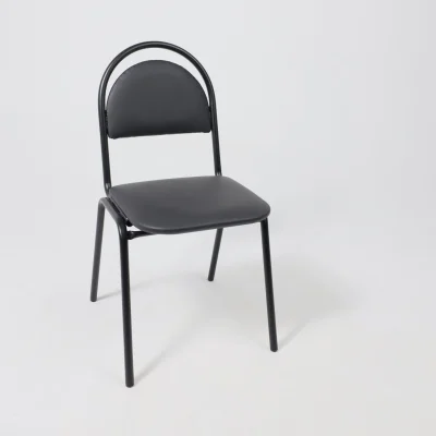 Стул на раме SEVEN BLACK V-4, кожзам, черный_11