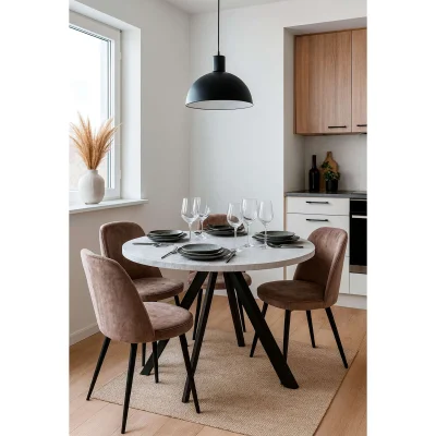 Стол RONDO М-100, круглый раздвижной 100(135), СЕРЫЙ СЛАНЕЦ/Черный_3