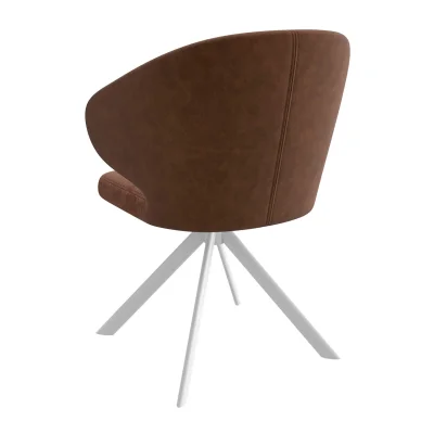 Стул ROBERT-R 360, g08 TERRACOTTA шенилл lux - TERRACOTTA замша lux\белый_2