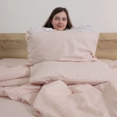 Простыня 200*220см Топлёное молоко, премиум  сатин-страйп_4