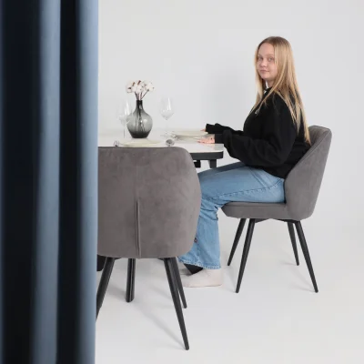 Стол LEONEL-110, раздвижной 110(145)х80, COROLLA WHITE GLOSS ST CER/Черный_2