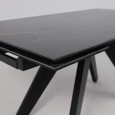 Стол AV 2122, МДФ+керамика, раздвижной 1400 (2000)*850 черный, матовый SHAKESPEARE/черный_11