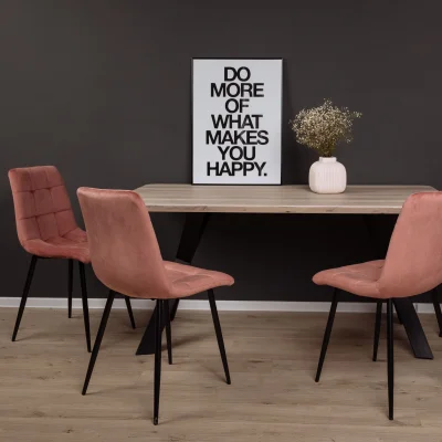 Стул DALLAS, розовый велюр 91/черный_2