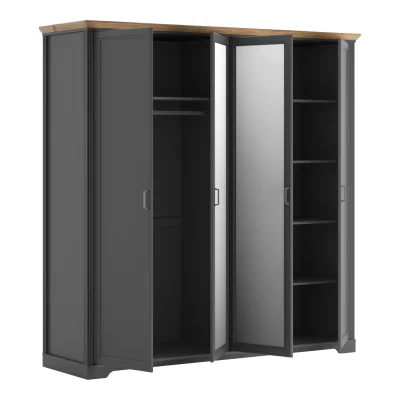 Н.м. "JASMIN" шкаф SZF4D, к.Графит+Дуб артизан/ф.Графит_3