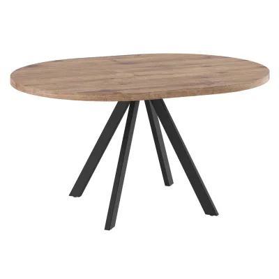 Стол RONDO М-100, круглый раздвижной 100(135), ДУБ ВЕЛЛИНГТОН/Черный_2