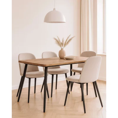 Стол BORG RADIAL-140, раздвижной 140(180)х85, Дуб Веллингтон/Чёрный_3