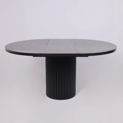 Стол ASKAR ROUND SLIDE-116, раздвижной круглый 116(156), BAYONA GREY PREMIUM CER/Черный_18