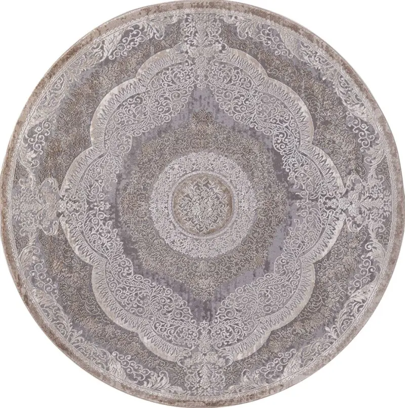 Ковер ARMINA 03880C - GREY / BROWN - Круг 2 на 2_preview_2