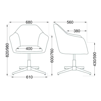 Стул DUBAI, поворотный, (зеленый велюр/золото)_17