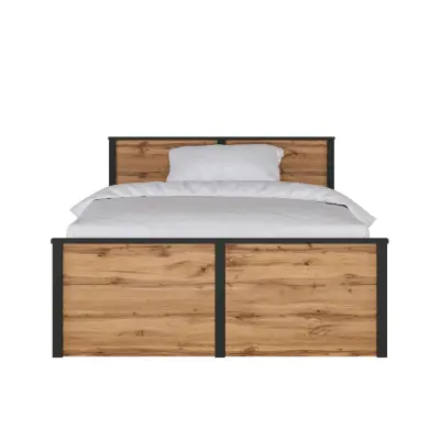 Н.м. "LOFT" кровать LOZ120х200 М, к.Дуб вотан+Черный/ф.Дуб вотан_1