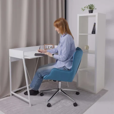 Кресло поворотное BELLA chrome, Seven 115, велюр/темно-голубой_7