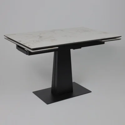 Стол AV 2119, МДФ+керамика, раздвижной 1200 (1800)*800 натуральный, глянцевый GOLD JADE/черный_7