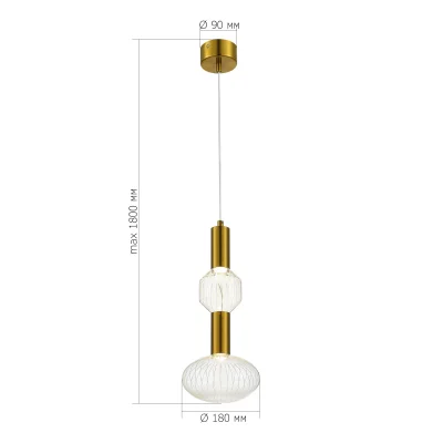 Светильник подвесной ST-Luce Латунь/Золотой, Прозрачный LED 2*3W 3000K TACCHE_4
