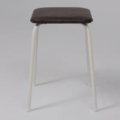 Табурет квадратный "Пенек крепкий 224", с ЛДСП,  коричневый/белый_3