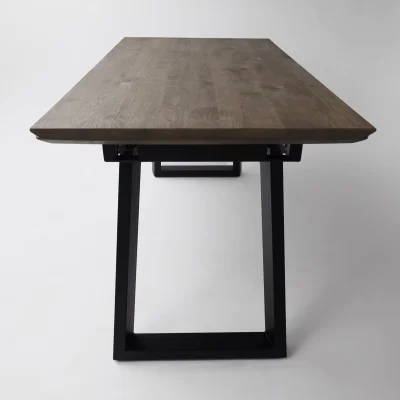 Стол САНГАЙ раздвижной, 136(196)*80*80, дуб галифакс табак / черный (ПрР-7 DSW (02) ТрН/Р-80)_13