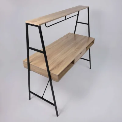 Стол письменный VECTOR, светлый дуб/черный металл, 1390*600*1400_14