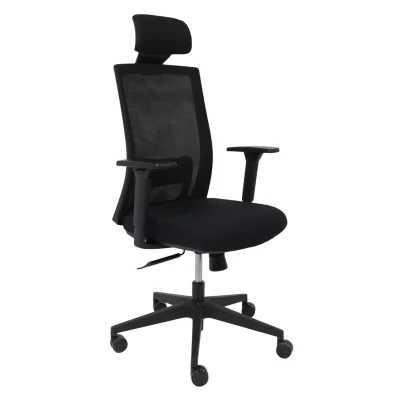 Кресло поворотное ARCUS, черная сетка+ткань/черный полиамид, коллекция AKSPRIME фотография