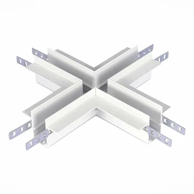 Коннектор X-образный для встраиваемого магнитного шинопровода под ГКЛ 12мм ST-Luce Белы SKYLINE 48_3