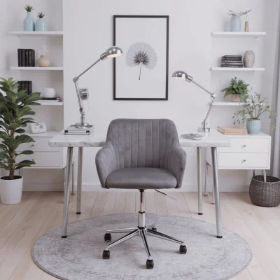 Кресло SARK, поворотное, серый велюр HCJ-40/хром_7