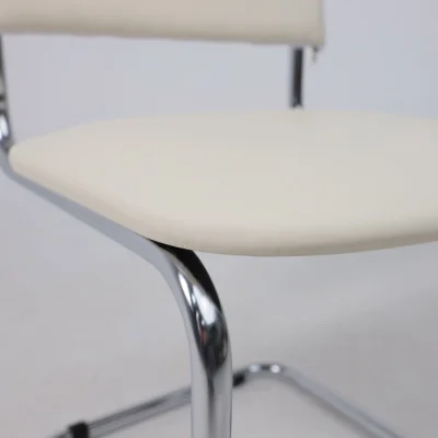 Кресло СЛАВИЯ, кремовый кожзам/хром_9