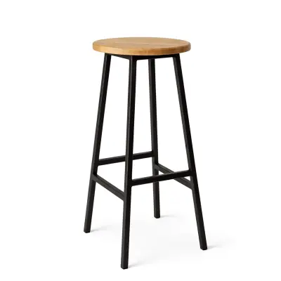 Стул полубарный SMH-63 ND, дуб натуральный/черный фотография