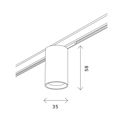 Магнитный трековый светильник Черный LED 1*5W 4000K 340Lm Ra>90 36° IP20 D35xH58 24V SUPER5_3