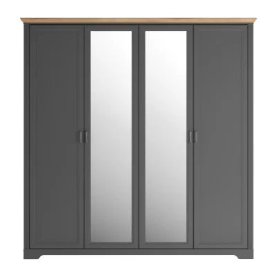 Н.м. "JASMIN" шкаф SZF4D, к.Графит+Дуб артизан/ф.Графит_2